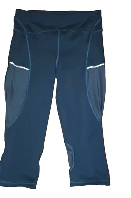 Lululemon Always Airy Teal 蓝色 High-Rise Run Crop 19 英寸拉链口袋 EC 清洁尺寸 8 — 第 1/4 张图片