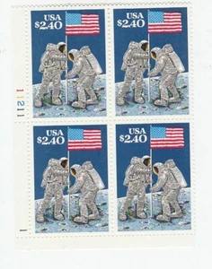 us #2419 $2.40 Moon Landing Plate Block MNH - Picture 1 of 1