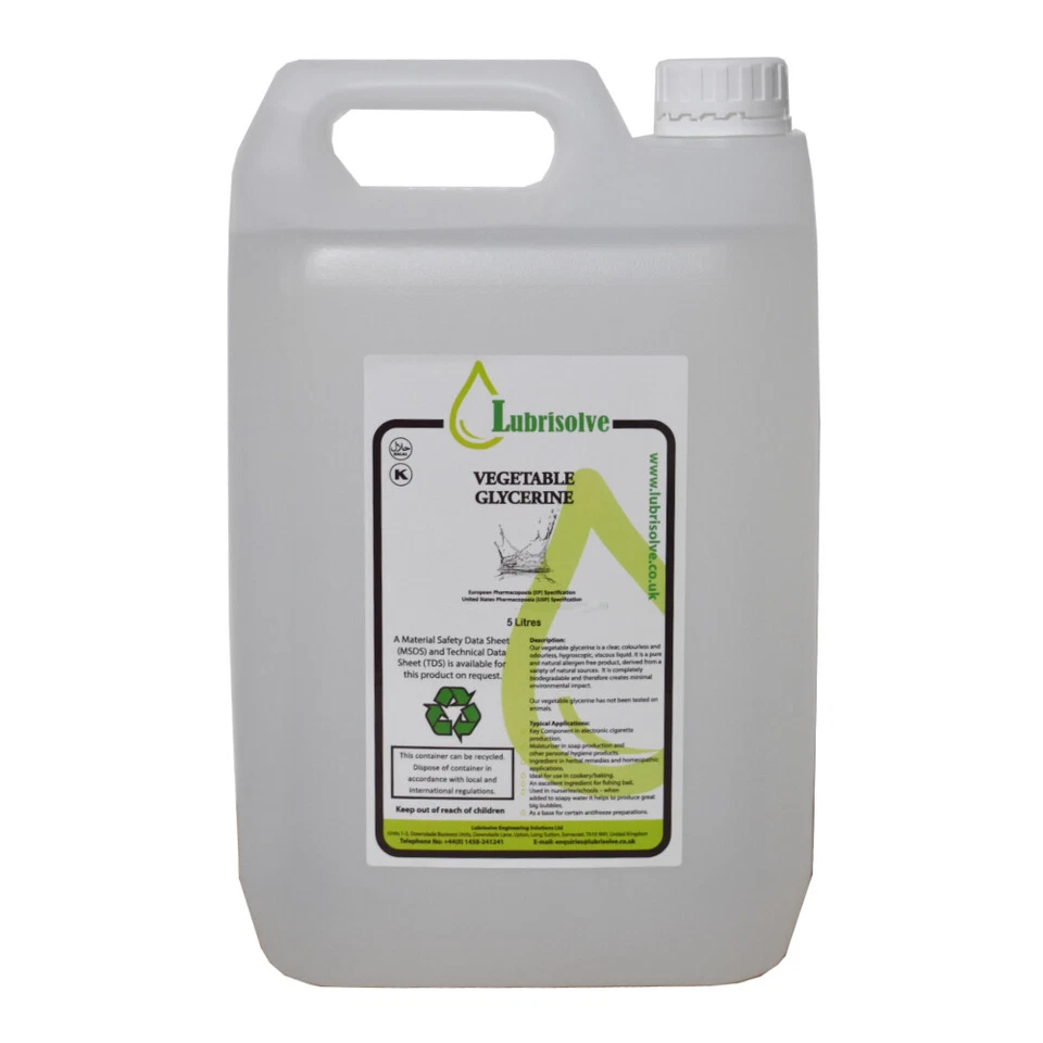 Vegetable Glycerine EP/USP Grade - 10 Litres (2 X 5 Litres)