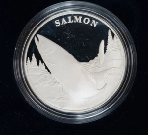 US Mint 2003 National Wildlife Refuge System - Salmon Silver Medal Box & COA - Picture 1 of 4