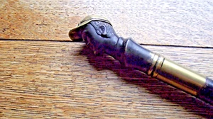 1920's Jockey's Head Walking Stick Bronze - Picture 1 of 6