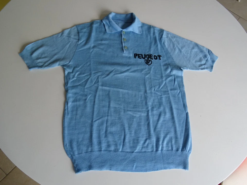 MAILLOT cycliste en laine PEUGEOT BP BOVIS 1960 sport VELO ancien vintage bike - Photo 1/4