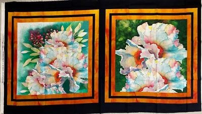 QT FABRICS- MATILIJA POPPY BLOCK PANEL #1649-28701X BY DESIREE'S DESIGNS-43"x24" - Image 1 of 2