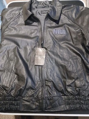 NRA Life Member Burk's Bay 男式皮革夹克尺寸 3XL — 第 1/4 张图片