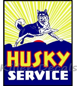 CALCOMANÍA DE GASOLINA DE SERVICIO HUSKY 24" LETRERO DE BOMBA DE GAS Y ACEITE, PEGATINA DE ARTE DE PARED - Imagen 1 de 1
