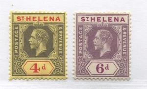 St. Helena KGV 1912 4d and 6dmint o.g. hinged - Picture 1 of 1