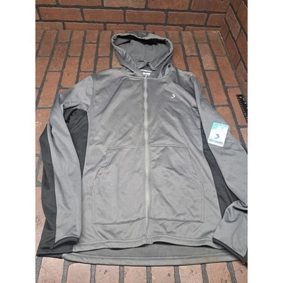Reel Legends Jacket Men Large Gray Polyester Hooded Full Zip Windbreaker Lined - Image 1 of 4