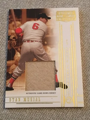 STAN MUSIAL 2005 DONRUSS PLAYOFF PRIME PATCHES GAME USED JERSEY #9/50 HOF - Image 1 of 4