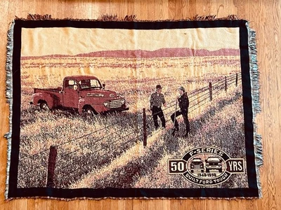 FORD F-Series Throw Blanket 50th Anniversary 1948-1998 Woven Tapestry F150 Truck - Image 1 of 4
