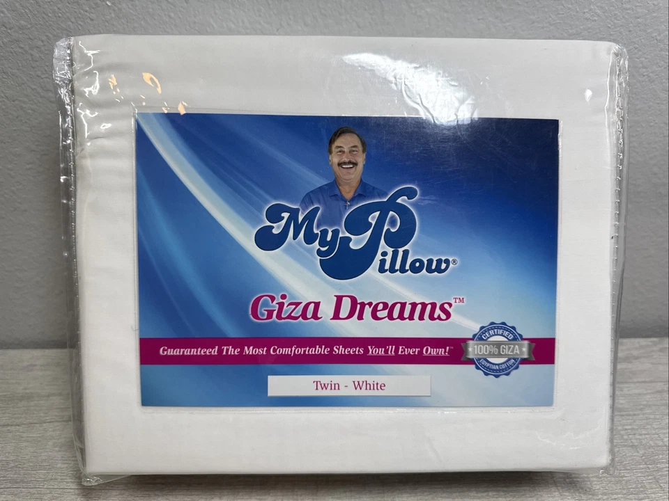 MYPILLOW Giza Dreams 100 Giza-Egyptian Cotton Twin Sheet Set in White