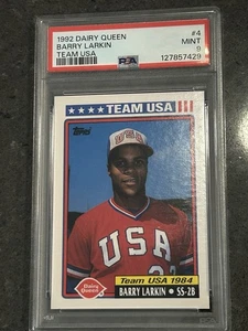 Barry Larkin 1992 Topps Dairy Queen #4 Team USA PSA 9 - Bild 1 von 2