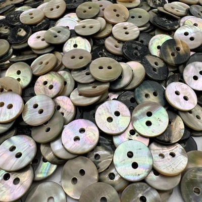 Camisa Rara Marrón-Rosa-Arco Iris Madreperla Mop Shell Botón 13mm 1/2" 2 Agujeros Foto 1 de 3