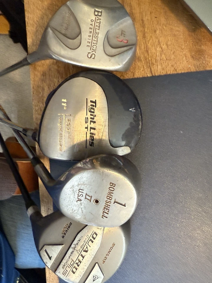 Lote de 4 maderas metálicas vintage - Adams Tight Lies ST, palos de batalla, bomba Foto 1 de 2