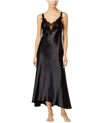 ** Vestido Flora Nikrooz Stella Negro Satinado Detalle Encaje, Talla Grande 3X Foto 1 de 4