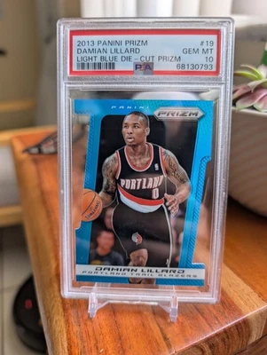 2013-14 Panini Prizm Damian Lillard Light Blue Die Cut Psa 10 - Image 1 of 2