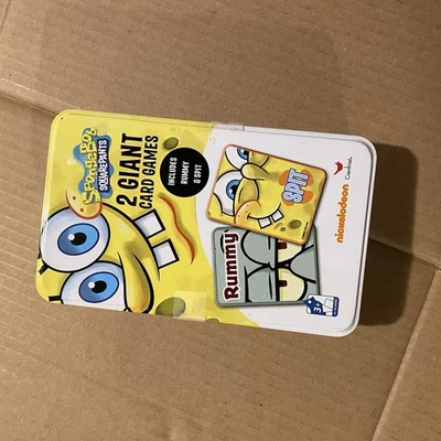 SpongeBob Nickelodeon Jumbo Card Game Cardinal Rummy & Spit Metal Tin - Image 1 of 2