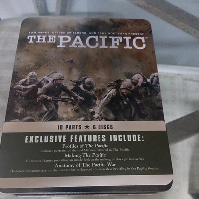 The Pacific DVD 6 Disc Collectors Tin Case Set 2010 Spielberg Tom Hanks - Image 1 of 3