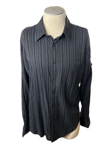 Structure Mens Shirt XL 46-48 Long Sleeves Button Vintage Strips - Picture 1 of 8