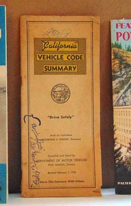 Resumen del código de vehículo de California 1956 - Imagen 1 de 1