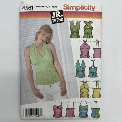 Simplicity 4561 Juniors’ Knit Tops Tanks Sizes 11/12-15/16 3 Styles Uncut - Image 1 of 4