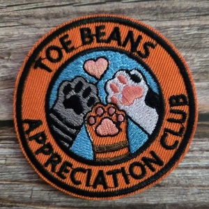 Toe Beans Appreciation Club 90's Style Embroidered Iron on Patch - Picture 1 of 2