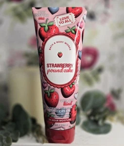 New Bath & Body Works Strawberry Pound Cake Ultimate Hydration Body Cream 8 oz - Picture 1 of 2