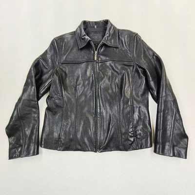 Chaqueta de cuero negra Avanti para mujer talla grande  Foto 1 de 4