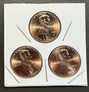 Centavos Lincoln 2025 D (3) en total / último año de emisión / escudo / de rollo bancario - Imagen 1 de 2