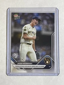 Jacob Misiorowski 2025 Topps NOW #402 Call Up Rookie Card RC Brewers Phenom - Picture 1 of 2