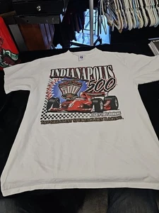 VTG 1997 81st Indianapolis 500 May 25th Logo White T-Shirt SZ Large - Picture 1 of 9