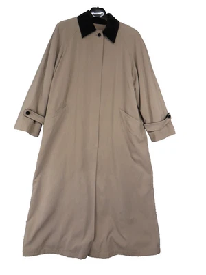 Abrigo Anne Klein para mujer 14 color tostado negro cuello terciopelo forro extraíble trinchera larga Foto 1 de 4