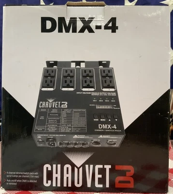 CHAUVET DJ DMX-4 4-Channel Dimmer/Relay Pack DMX Controller PROAUDIOSTAR NEW - Image 1 of 4