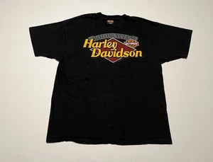 Vintage 90s Harley Davidson Big Logo T Shirt XL Black Single Stitch Hog USA - Bild 1 von 7