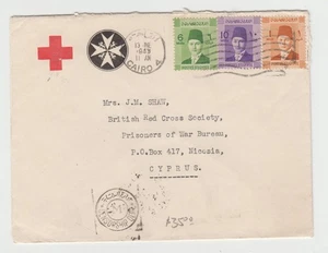 Egypt, 1943 Censored Red Cross to Prisoners of War Bureau in Cyprus - Picture 1 of 2