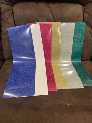 12 SISER Glitter Sheets - Box of HTV Sheets 8" X 24"  Iron-on HTV  - Image 1 of 2
