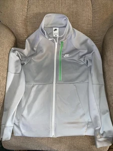 Nike Zip Up Jacket Size Small Grey White And Green - Picture 1 of 8