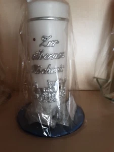 🕯 Silberhochzeit Kerze ✨️mit Glasteller✨️ Kerzen Silber Hochzeit - Bild 1 von 1
