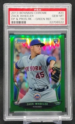 Zack Wheeler RC PSA 10 Green Refractor 60/75 2013 Bowman Chrome Rookie  - Image 1 of 4