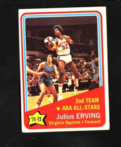 1972-73 Topps # 255 Julius Erving RC AS Vg-Ex