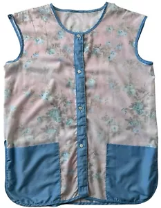 Vintage Utility Grembiule Perla Scatto Donna Taglia Unica Stampa Fiore Rosa con Tasche - Foto 1 di 7