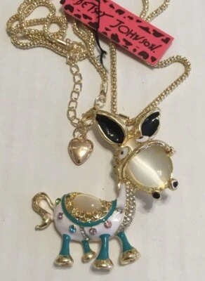 Betsey Johnson Burro Esmalte Estrás Cristal Burro Ojo de Gato Piedra Piernas Azules Foto 1 de 3