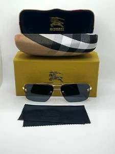 Burberry Gold/Black Sunglasses Men’s Luxury Designer Shades - Picture 1 of 8
