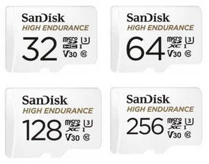 SanDisk 32GB 64GB 128GB 256G High Endurance Micro SD SDHC SDXC U3 4k 100MB/s Lot - Picture 1 of 10