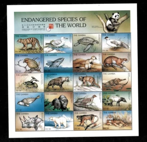 Gambia 1997 - Endangered Species - Sheet of 20 Stamps - Scott #1870 - MNH - Picture 1 of 1