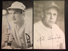 Ed Busch Philadelphia A's Signed Vintage 40s Postcard JSA Pre-certified  