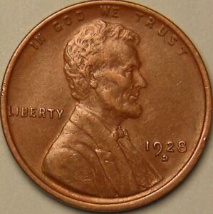 1928 D - Lincoln Wheat Penny - G/Vg