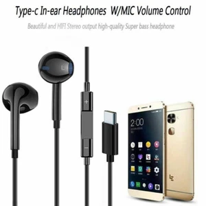 USB-C Type C Headphones Earphones with Mic For Samsung Galaxy S22 S21 Plus Ultra - Picture 1 of 7
