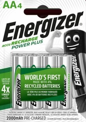 Energizer Extreme AA HR6 2000mAh Pre-charged Rechargeable Batteries | 4 Pack - Image 1 of 4
