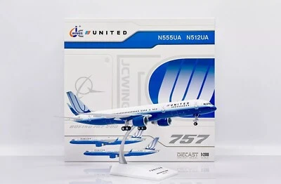 JC WINGS UNITED AIRLINES BOEING B757-200 1:200 DIECAST MODEL XX20221 IN STOCK - Image 1 of 3