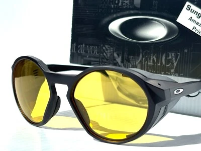 NUEVO Gafas de sol Oakley CLIFDEN negras mate redondas GALAXY ámbar amarillo 9440-01 Foto 1 de 4